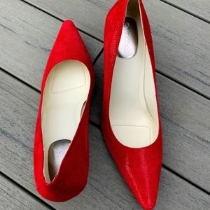 Calvin Klein "Dolly" Christmas Red High Heeled Pumps Women's Sz. 10